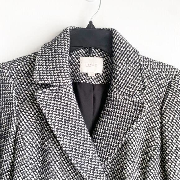 LOFT Cotton Wool Blend Double Breasted Peacoat Winter Pea Coat Buttons XS Black - Picture 3 of 16